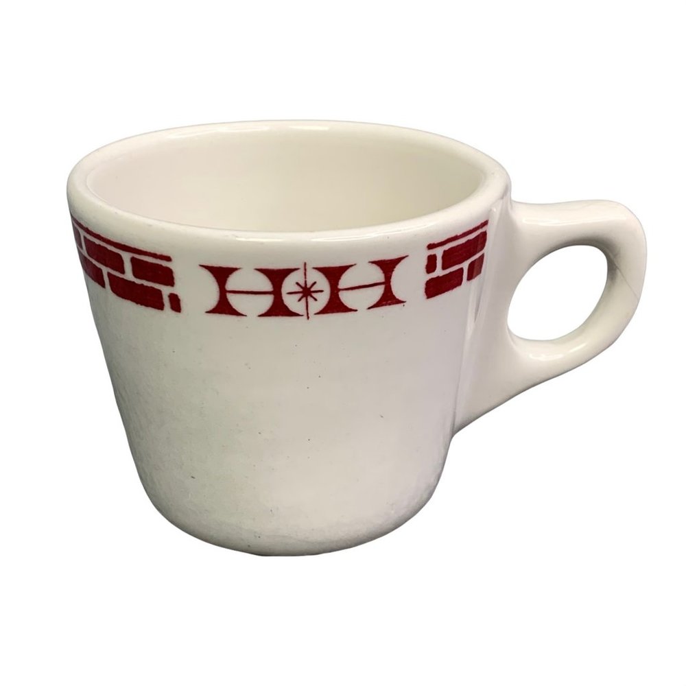 Vintage Hoffman House Restaurant Ware Coffee Mug Cup Buffalo China White Brick